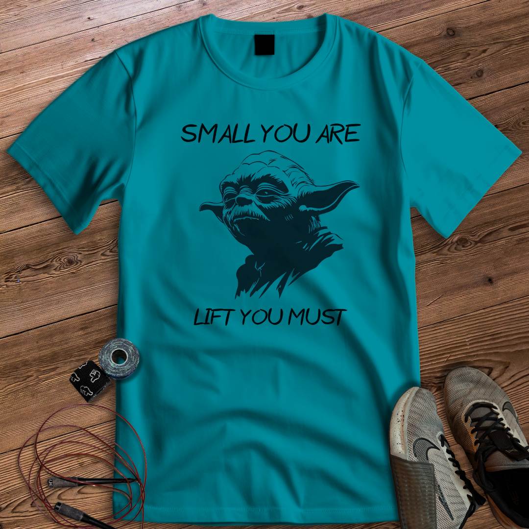 YODA: SMALL YOU ARE LIFT YOU MUST T-SHIRT