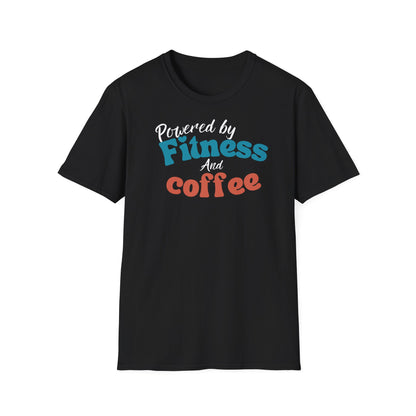 POWERED BY FITNESS AND COFFEE T-SHIRT