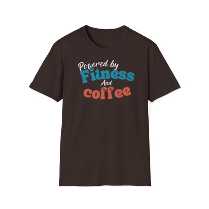 POWERED BY FITNESS AND COFFEE T-SHIRT