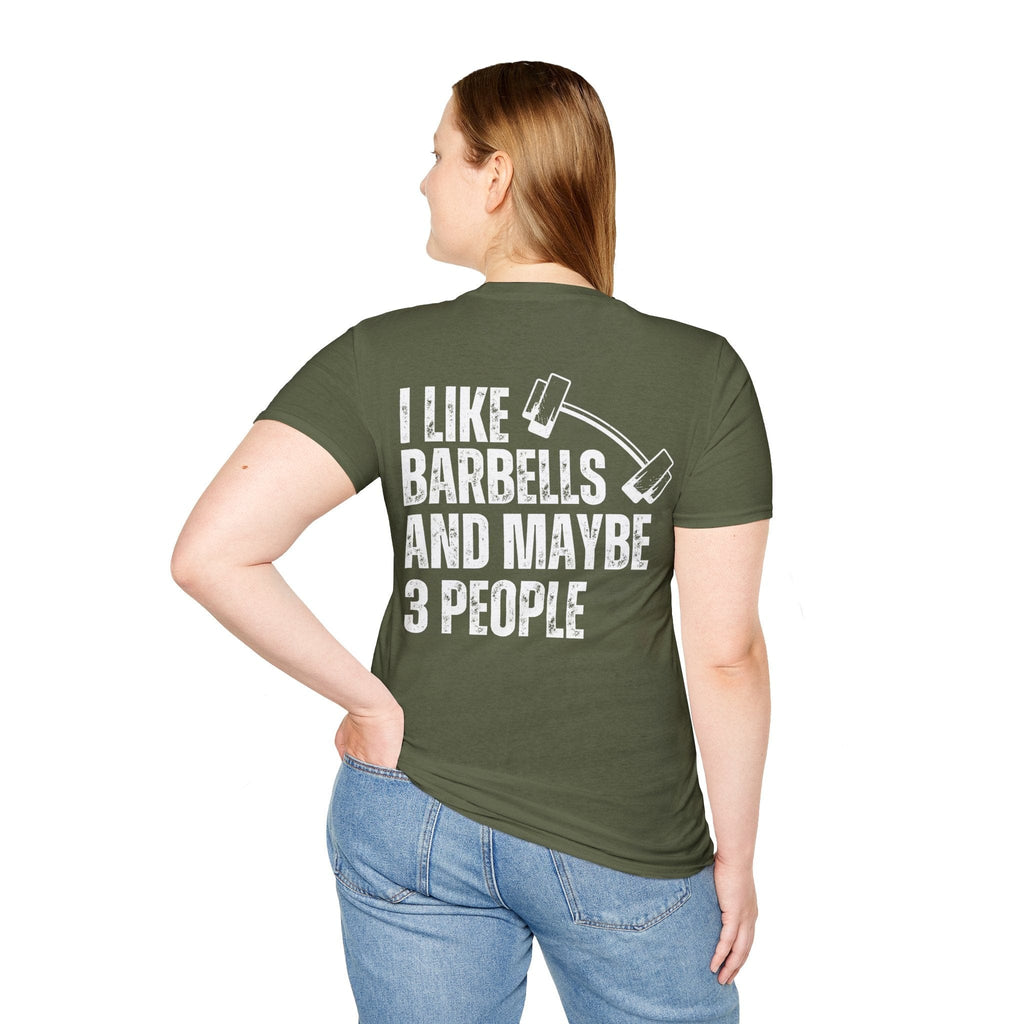 I LIKE BARBELLS BACK T-SHIRT