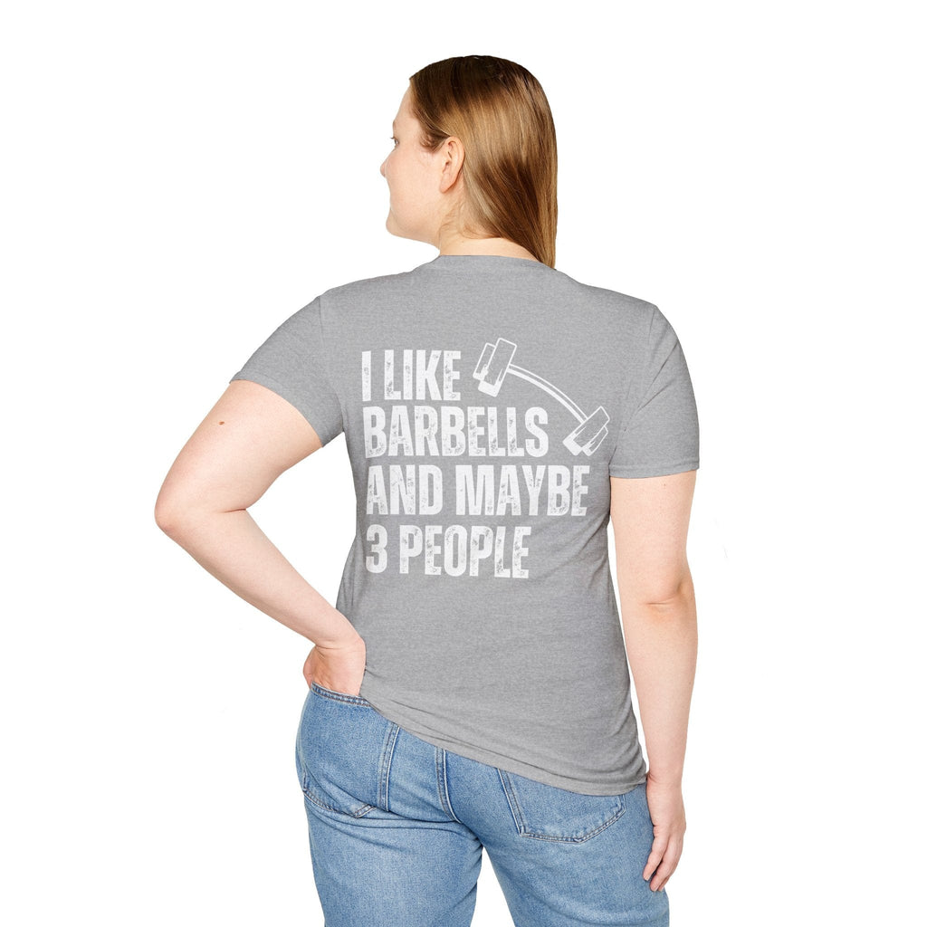 I LIKE BARBELLS BACK T-SHIRT