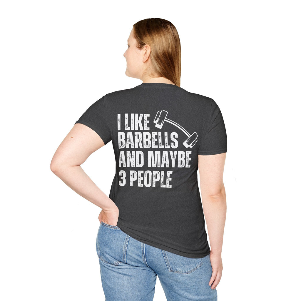 I LIKE BARBELLS BACK T-SHIRT