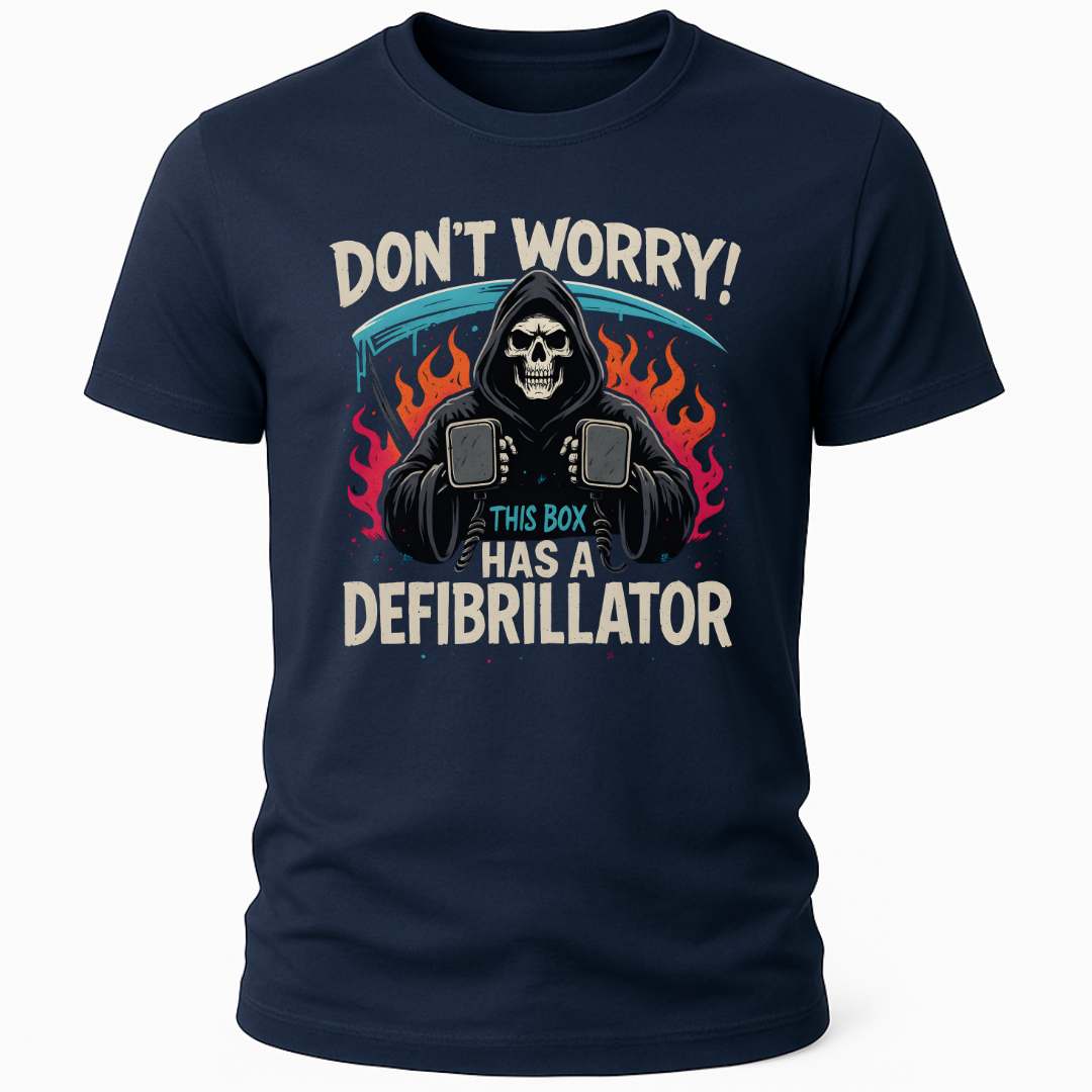 BOX HAS DEFIBRILLATOR T-SHIRT