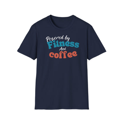 POWERED BY FITNESS AND COFFEE T-SHIRT