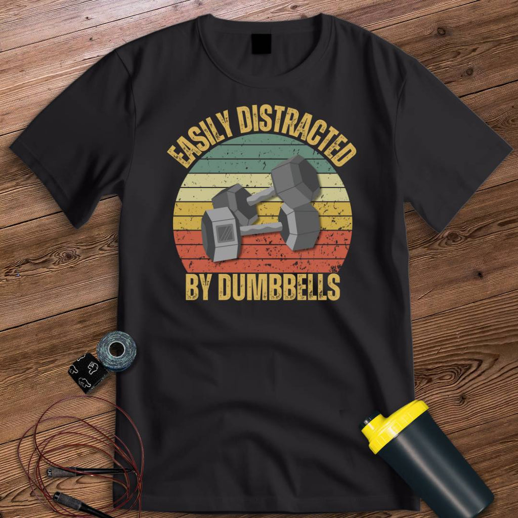 DISTRACTION BY DUMBBELLS T-SHIRT