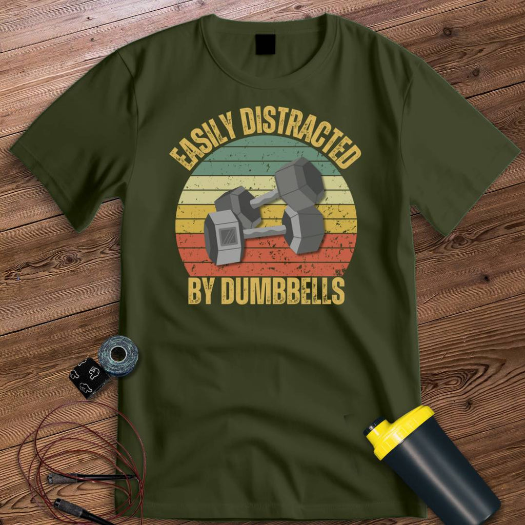 DISTRACTION BY DUMBBELLS T-SHIRT