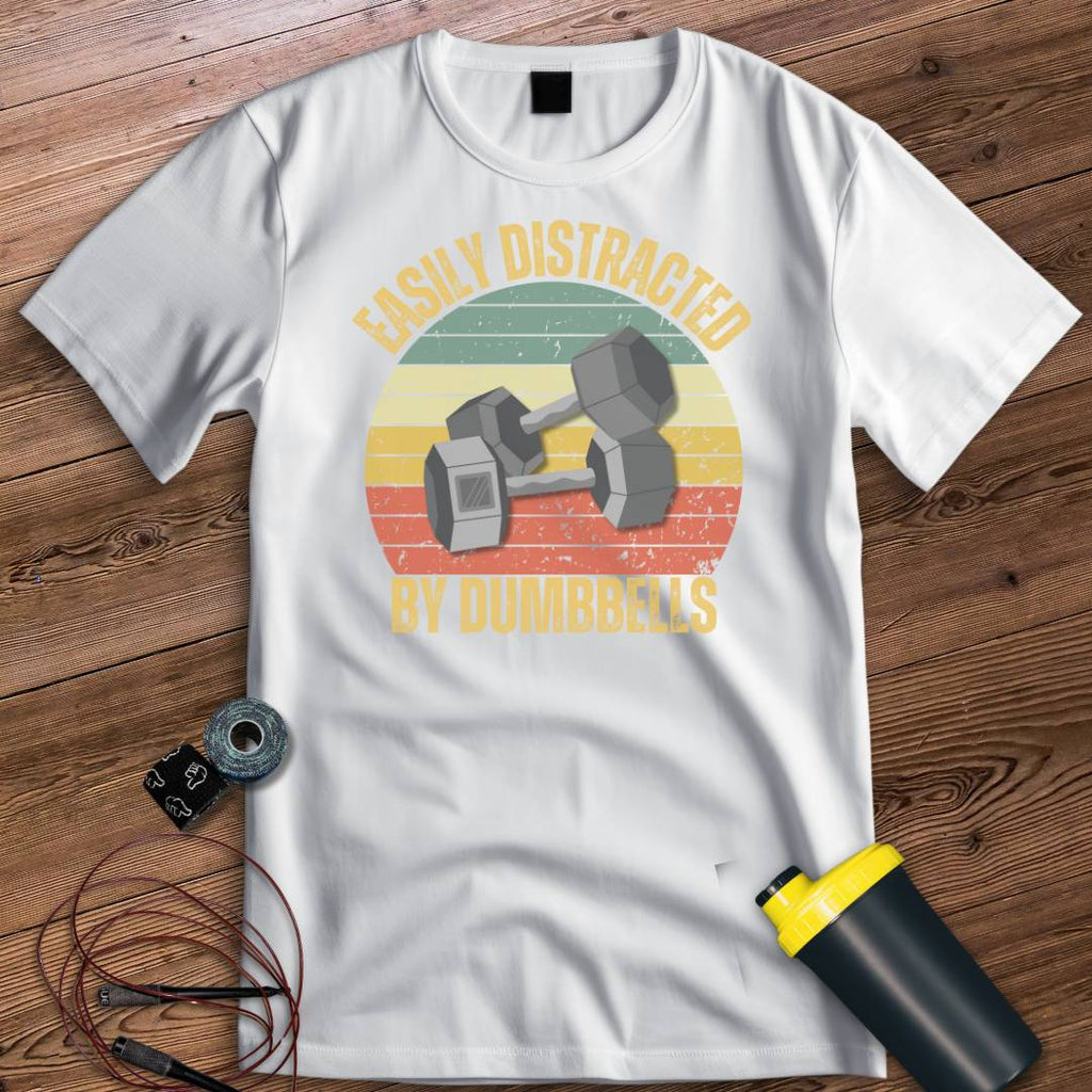 DISTRACTION BY DUMBBELLS T-SHIRT