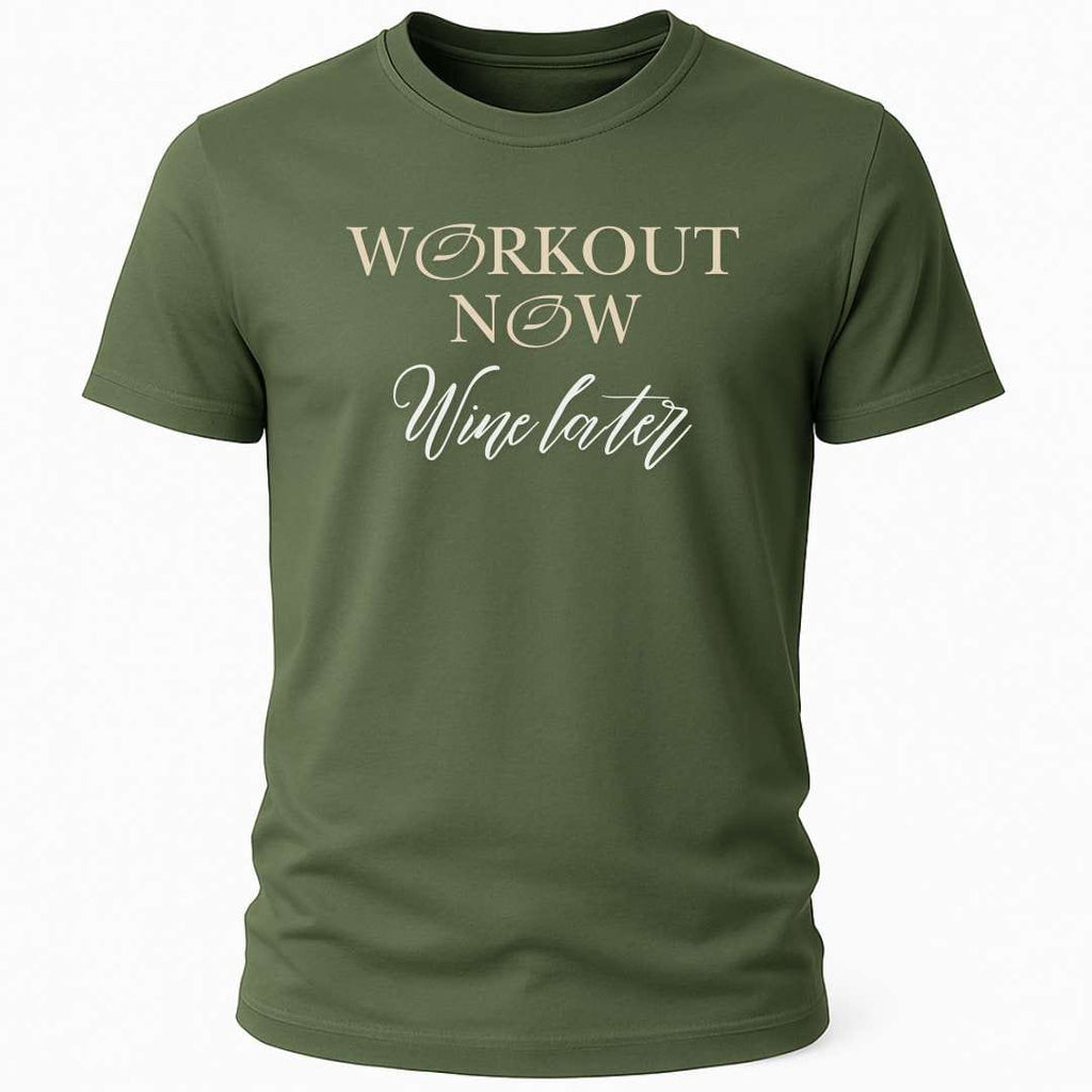 WORKOUT NOW WINE LATER T-SHIRT